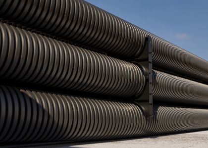 Труба жесткая двустенная д. 110мм для открытой прокладки, SN12, ПВ-0, УФ, без протяжки, 6м, цвет черный DKC 170911