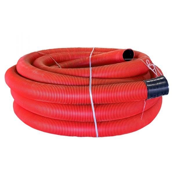 Труба гибкая двустенная д.160мм, с/з цвет красный ПНД EKF PROxima