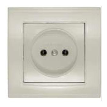 UNIVersal  Бриллиант  Слоновая Кость  Розетка 1-местная без заземляющих контактов 16А 220В скрытая установка 7948806