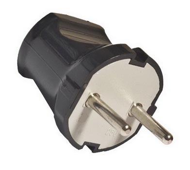 TDM Вилка без заземляющих контактов Черный 6А 250В SQ1806-0002