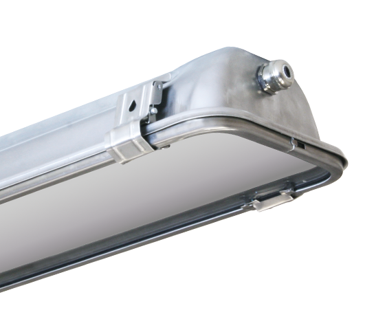 Светильник Ардатов ЛСП67-2х36-011 IP65, корпус нерж. сталь, закаленное стекло, ЭПРА, cosφ=0,96