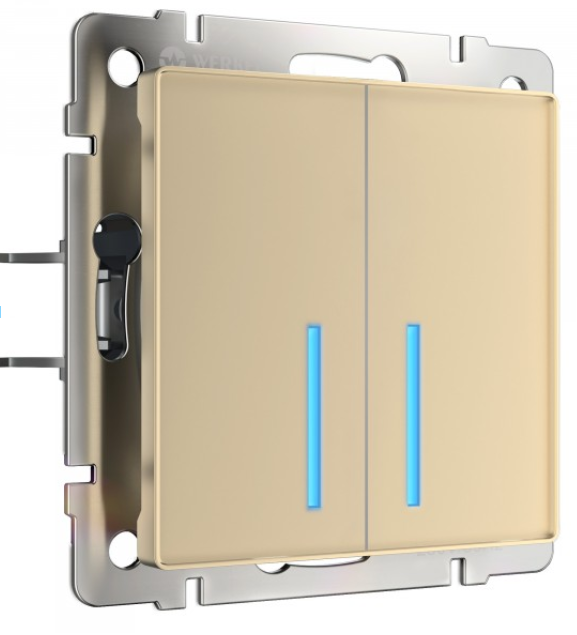 W4520611/ Сенсорный выключатель двухклавишный с функцией Wi-Fi (шампань)