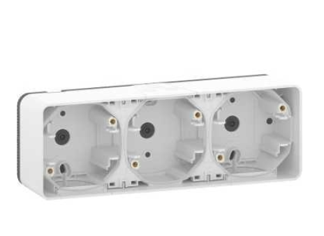 Schneider Electric Mureva Styl  Белый Бокс тройной для накладного монтажа горизонтальный IP55 MUR39913
