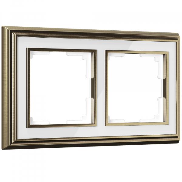 Werkel  Palacio  Бронза/Белый Рамка 2-местная  WL17-Frame-02