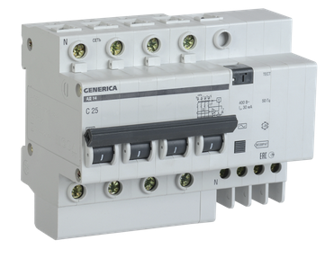 Дифференциальный автомат  4П  32А   30мА  GENERICA  АД14