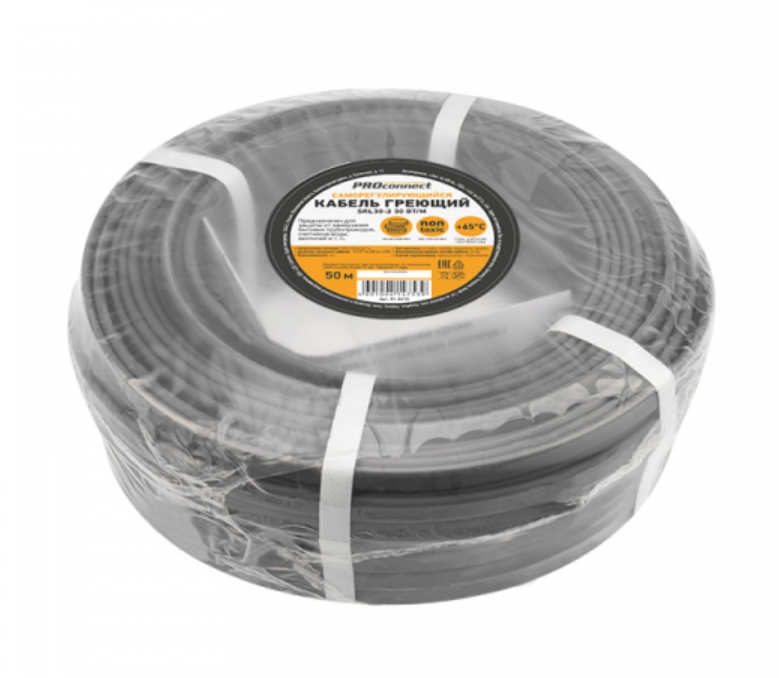 Кабель греющий саморегулирующийся неэкранированный SRL30-2 (30 Вт/1 м), 50 м PROconnect 51-0210